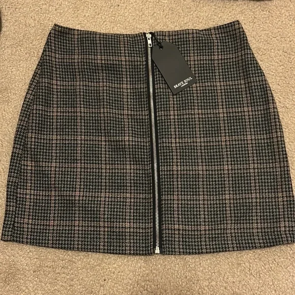 Brave Soul London Bailey Mini Skirt Checker - Picture 5 of 6